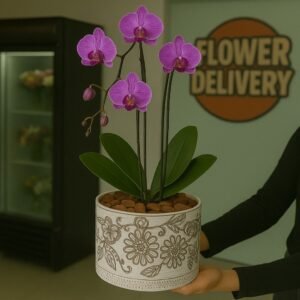 Orquídea no Box Redondo